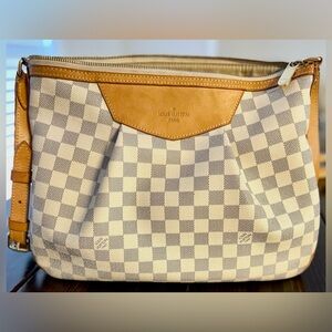 Louis Vuitton White Siracusa Damier MM Canvas Crossbody Bag